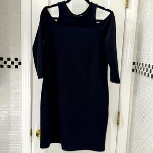 Michael Kors cold shoulder black long sleeve dress. Poly/elastane. Size Medium.